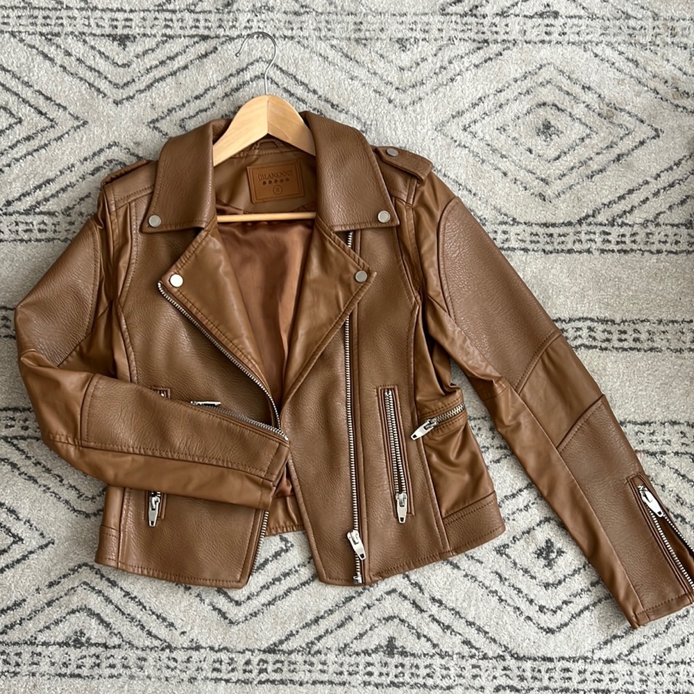 Barley worn Blank NYC Faux Tan leather jacket